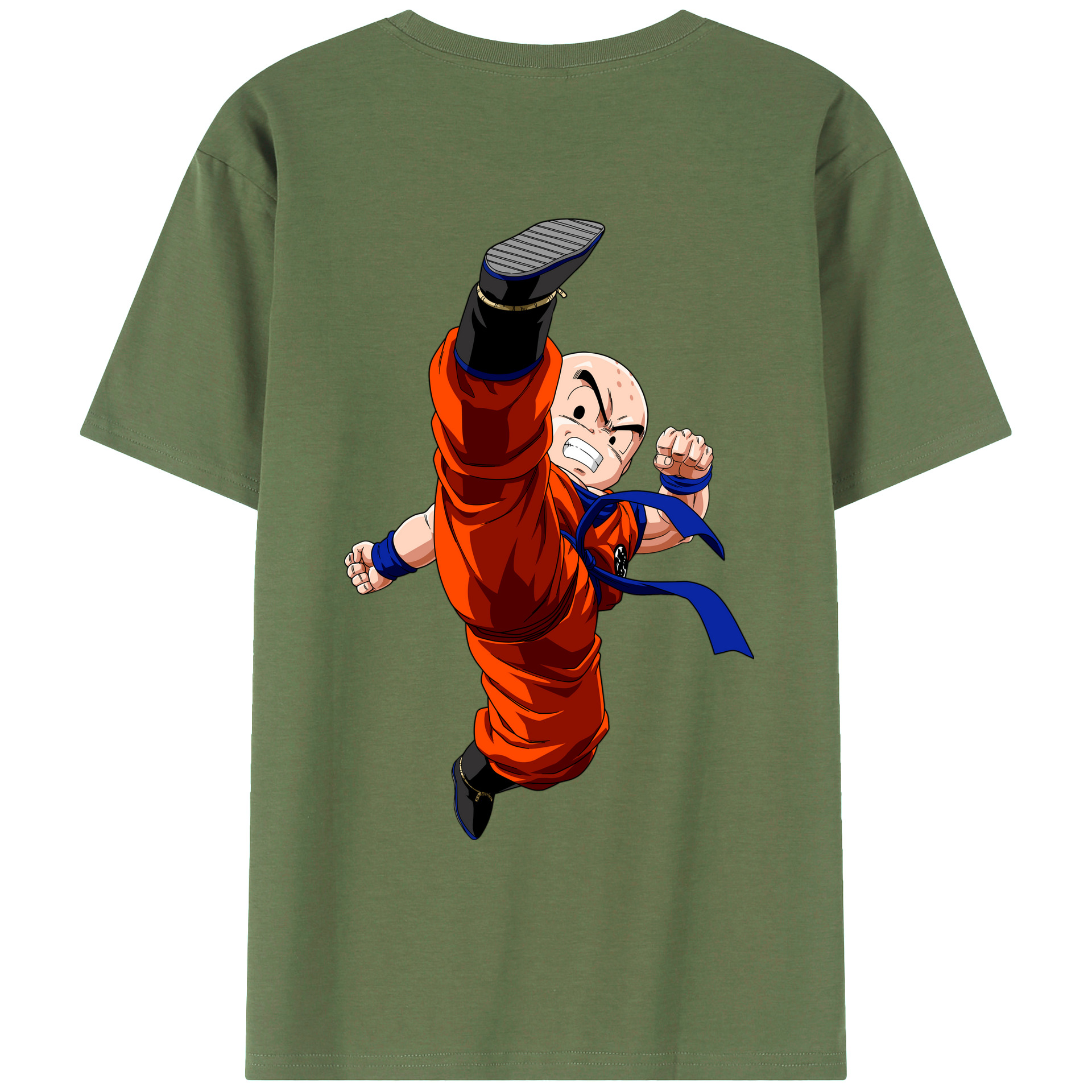 （画像用） ドラゴンボール クリリン DRAGON BALL krillin 綿100％ メンズ半袖Tシャツ（バックプリント） 通気性